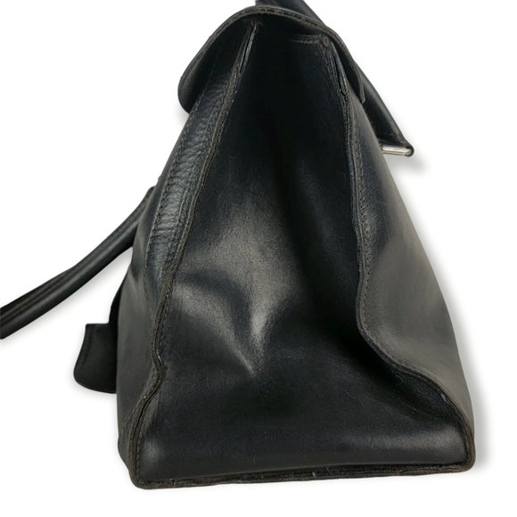 Vintage Dooney & Bourke Black Leather Satchel Bag with Key and Lock Italy - Picture 4 of 16